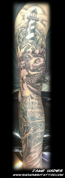 Sea Monster Tattoo Sleeve