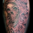 Skull collage tattoo